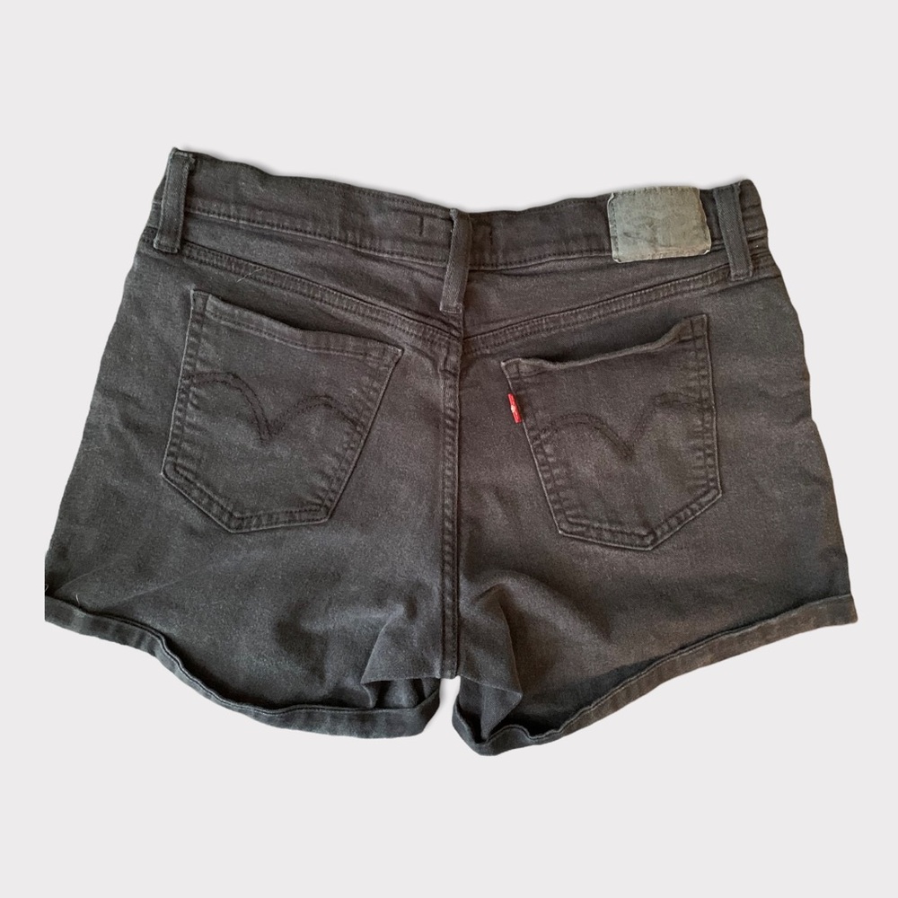 Levi’s Black Cuffed Jean Shorts